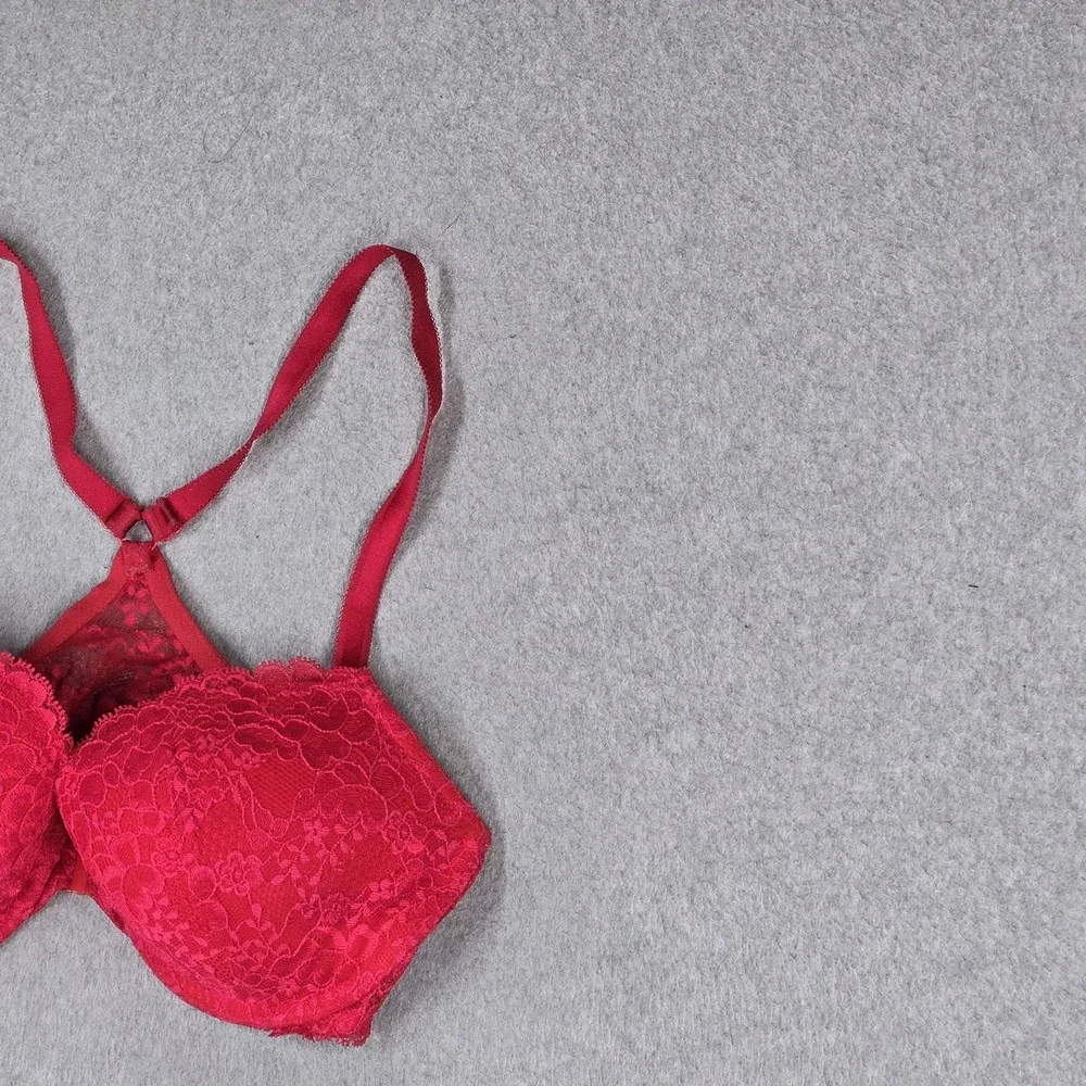 Victoria's Secret Women Bra 34D Red Floral Dream Angels Racerback Front Closure